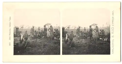 Stereo-Fotografie Lichtdruck Bedrich Koci, Prag, Südamerika Expedition 1907, Jizni Amerika, Indiani Toba