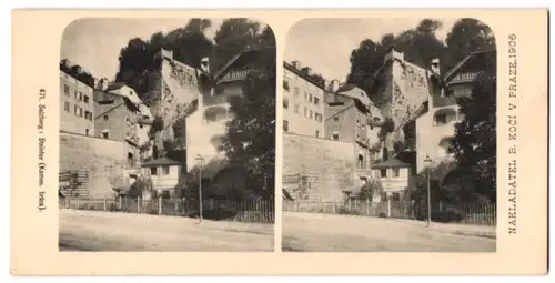 Stereo-Fotografie Lichtdruck Bedrich Koci, Prag, Ansicht Salzburg, Steintor