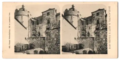 Stereo-Fotografie Lichtdruck Bedrich Koci, Prag, Ansicht Salzburg, an der Festung Hohensalzburg