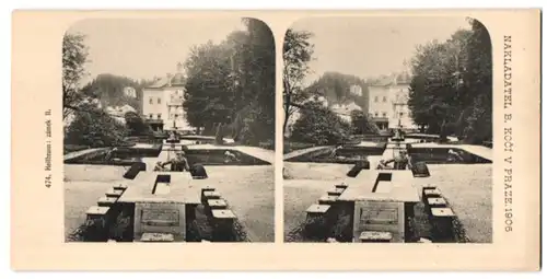 Stereo-Fotografie Lichtdruck Bedrich Koci, Prag, Ansicht Salzburg, Schloss Hellbrunn