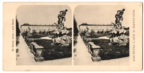 Stereo-Fotografie Lichtdruck Bedrich Koci, Prag, Ansicht Salzburg, Schloss Mirabell