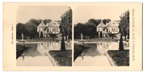 Stereo-Fotografie Lichtdruck Bedrich Koci, Prag, Ansicht Salzburg, Schloss Hellbrunn