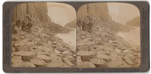 Stereo-Fotografie Underwood & Underwood, New York, Ansicht Staffa / Schottland, Causeway Felsformation