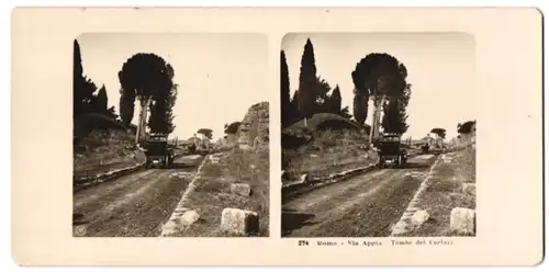 Stereo-Fotografie NPG, Berlin-Steglitz, Ansicht Rom - Roma, Via Appia, Tombe dei Curiazi