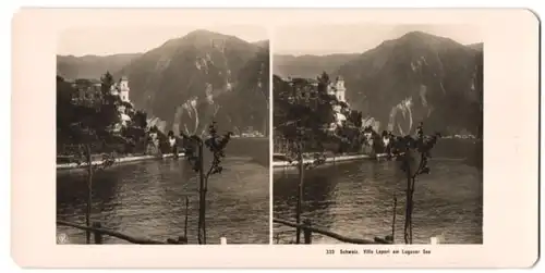 Stereo-Fotografie NPG, Berlin-Steglitz, Ansicht Castagnola, Villa Lepori am Luganer See