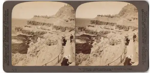 Stereo-Fotografie Underwood & Underwood, New York, Ansicht Bushmills, Giant's Causeway Amphitheater