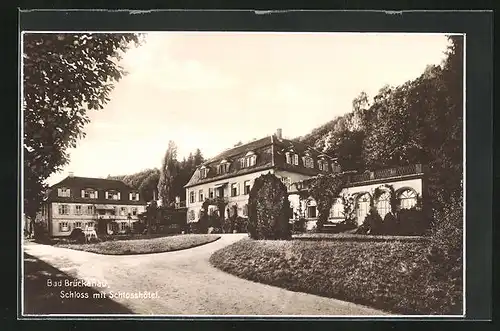 AK Bad Brückenau, Hotel und Schlossgarten