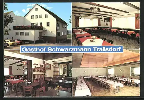 AK Trailsdorf, Gasthof Schwarzmann, Innenansichten, Speisesäle