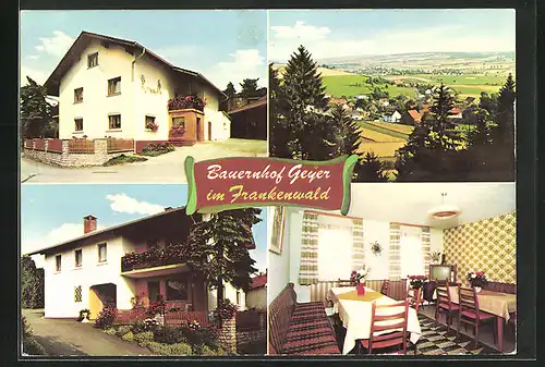 AK Losau / Rugendorf, Gasthaus Bauernhof Geyer, Ortsansicht