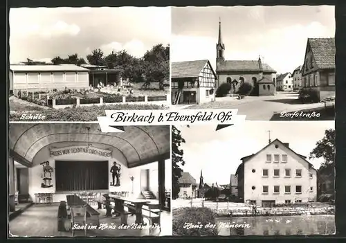 AK Birkach b. Ebensfeld, Gasthof Haus der Bäuerin, Dorfstrasse, Schule