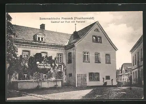 AK Presseck /Frankenwald, Gasthof zur Post mit Postamt