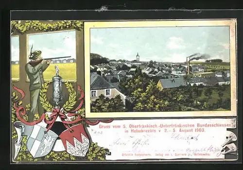 AK Helmbrechts, 5. Oberfränkisch-Unterfränkisches Bundesschiessen 1903, Totalansicht