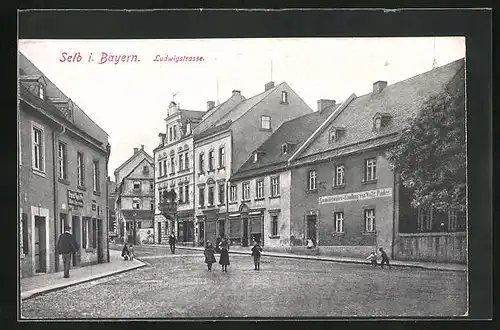 AK Selb /Bayern, Ludwigstrasse mit Geschäften