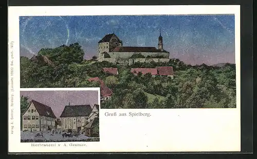 Luna-AK Spielberg, Bierbrauerei A. Gentner, Schloss