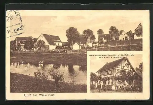 AK Winkelhaid, Gemischtwaren-Geschäft J. G. Eckstein, Uferpartie