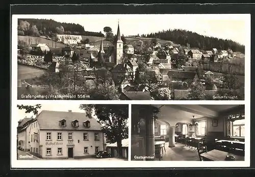 AK Grafengehaig /Frankenwald, Gasthof Horn, Inneres Gastzimmer, Teilansicht