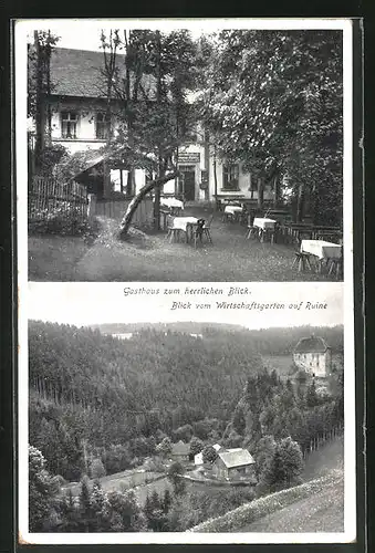 AK Berneck /Fichtelgebirge, Gasthaus zum herrlichen Blick, Ruine
