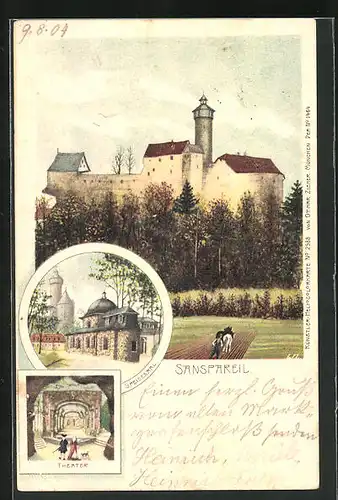 AK Sanspareil, Burg, Speisesaal, Theater