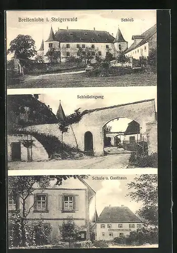 AK Breitenlohe i. Steigerwald, Schule und Gasthaus, Schloss