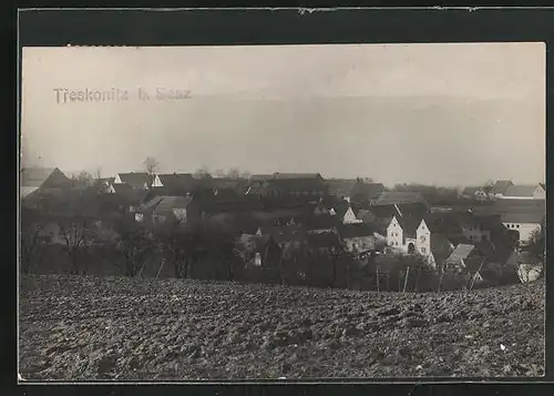 Foto-AK Treskonitz b. Saaz, Panorama