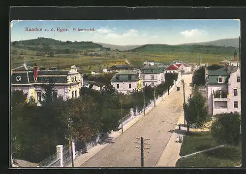 AK Kaaden / Kadan, Strasse im Villenviertel