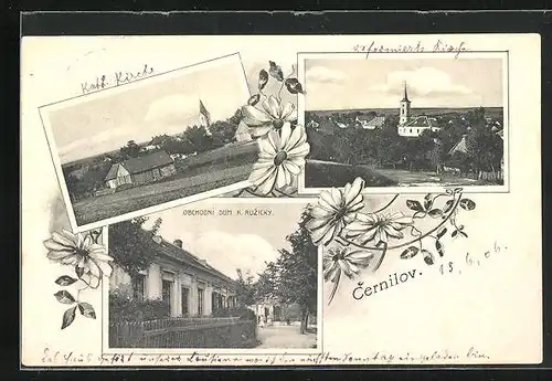 AK Cernilov, Obchodni dum K. Ruzicky, Kirche, Panorama