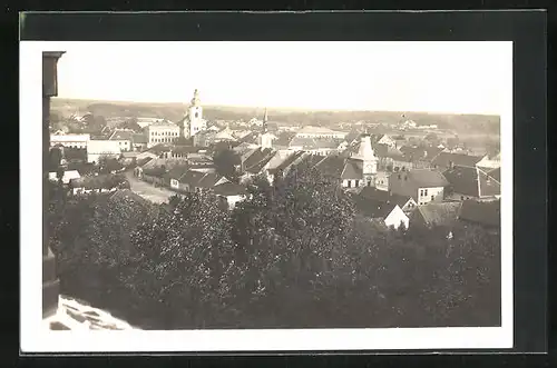 AK Trebechovice, Stadt vom Turm aus gesehen