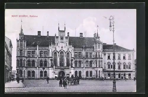 AK Nový Bydzov, Rathaus am Marktplatz