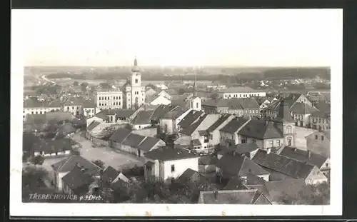 AK Hohenbruck /Trebechovice, Gebäude der Innenstadt aus der Vogelschau