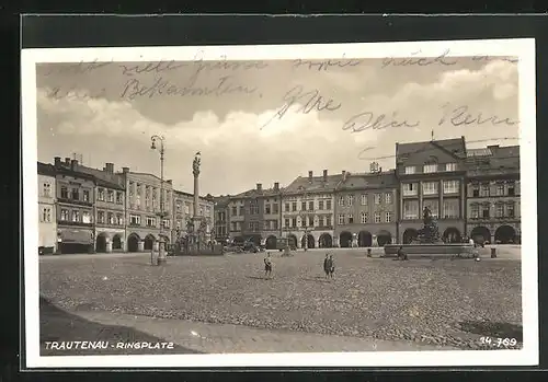 AK Trautenau / Trutnov, Gebäude am Ringplatz