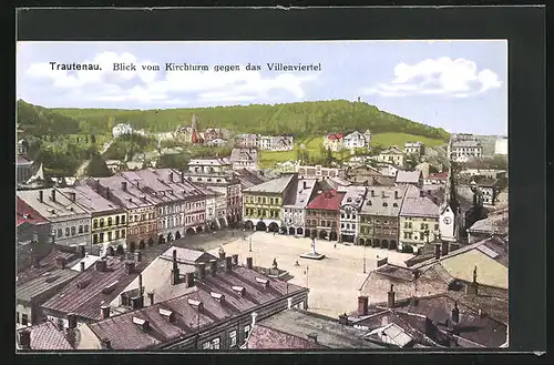 AK Trautenau / Trutnov, Blick vom Kirchturm gegen das Villenviertel