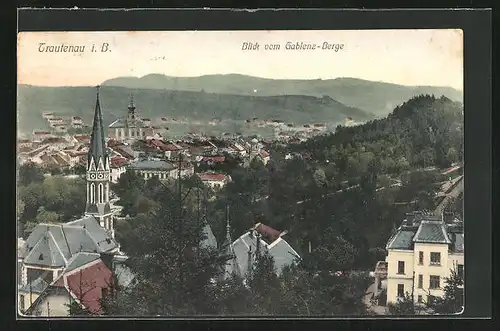 AK Trautenau / Trutnov, Blick vom Gablenz-Berge