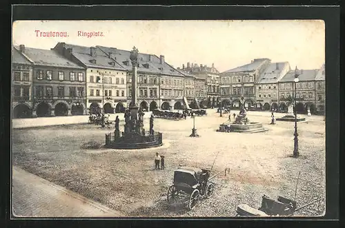 AK Trautenau / Trutnov, Ansicht vom Ringplatz