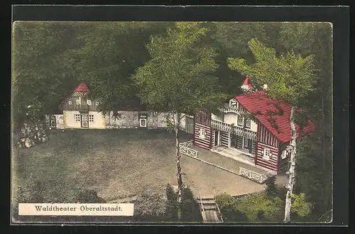 AK Trautenau / Trutnov-Oberaltstadt, Waldtheater aus der Vogelschau