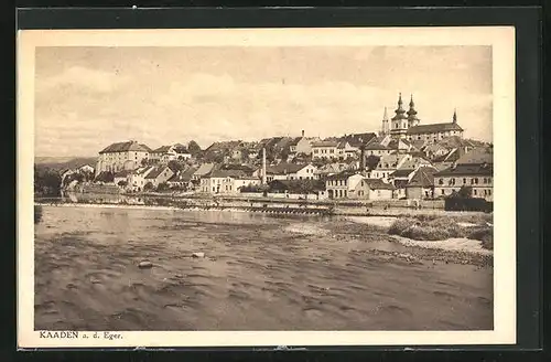 AK Kaaden / Kadan, Ortsansicht mit Eger