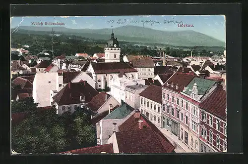 AK Görkau, Teilansicht mit Schloss Rothenhaus