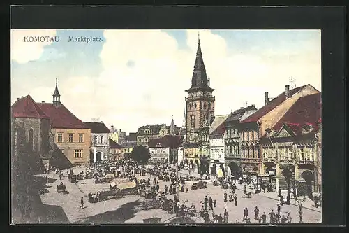 AK Komotau / Chomutov, Marktplatz