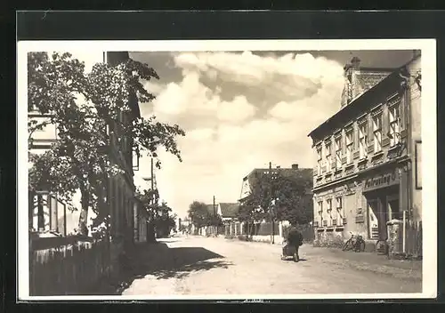 AK Prunérov, Hauptstrasse im Ort