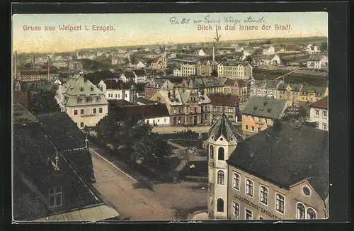 AK Weipert / Vejprty, Blick in das innere der Stadt