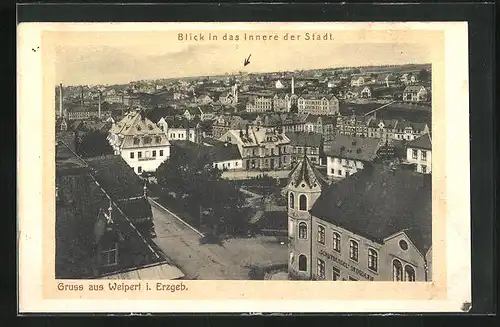 AK Weipert / Vejprty, Blick in das innere der Stadt