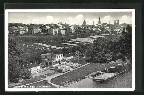 AK Kaaden / Kadan, Strandbad, Teilansicht