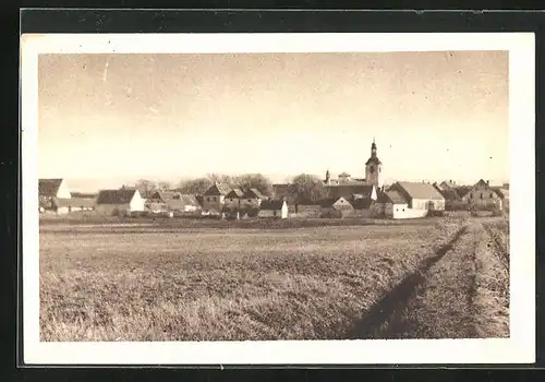 AK Libesice u Zatce, Panorama mit Kirche