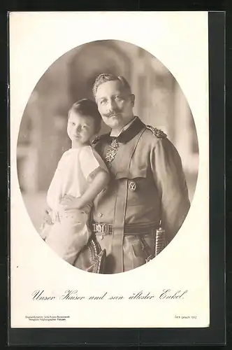 AK Kaiser Wilhelm II. mit seinem ältesten Enkel