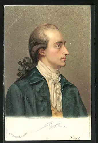 Lithographie Bildnis von Johann Wolfgang von Goethe