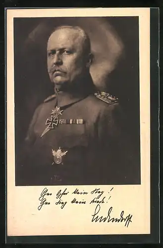 AK Erich Ludendorff in Uniform mit Auszeichnungen