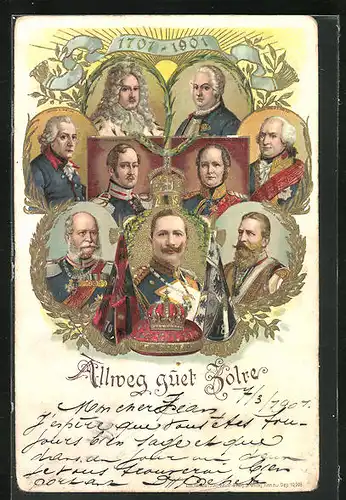 Präge-AK Friedrich Wilhelm III. von Preussen, 1701-1901
