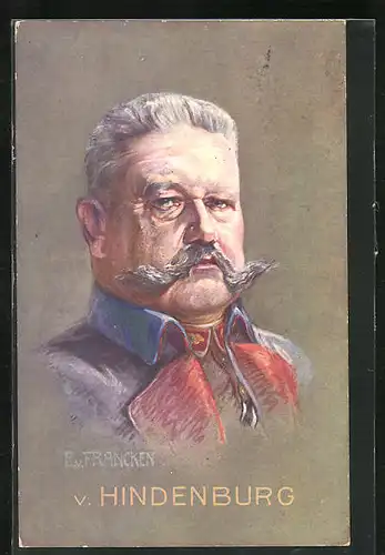 Künstler-AK Paul von Hindenburg in Uniform