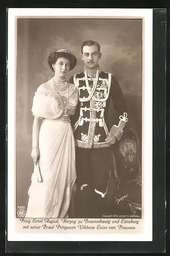 AK Ernst August Herzog von Braunschweig mit Prinzessin Victoria Luise v. Preussen