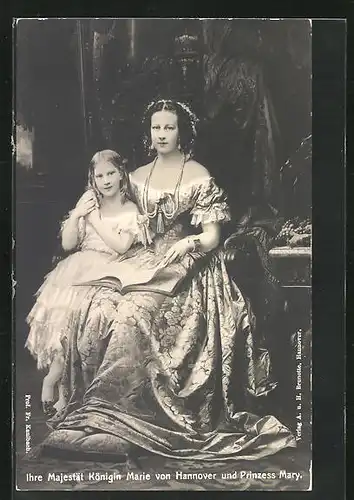 AK Königin Marie von Hannover und Prinzessin Mary