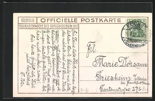 AK Herzogliche Familie von Hessen-Darmstadt, Postkartenwoche der Grossherzogin 1912